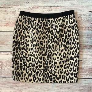 NWT Ann Taylor Petite Acrylic Wool Leopard Print Pencil Skirt 8P
